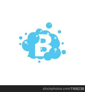 Bubble with initial letter b graphic design template