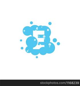 Bubble with initial letter e graphic design template. Bubble with initial e letter graphic design template