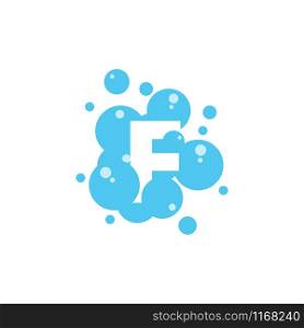 Bubble with initial letter f graphic design template