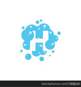 Bubble with initial letter h graphic design template