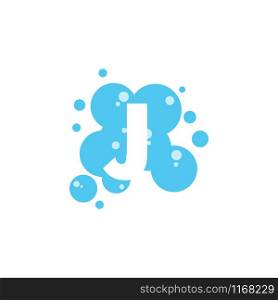 Bubble with initial letter j graphic design template