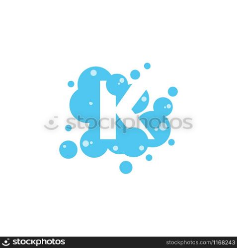 Bubble with initial letter k graphic design template