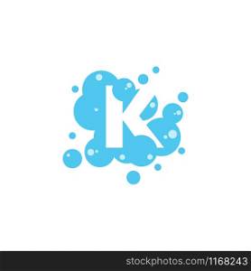 Bubble with initial letter k graphic design template