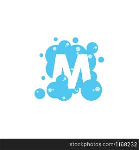 Bubble with initial letter m graphic design template