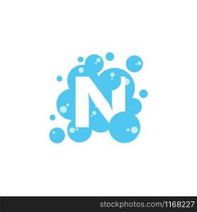 Bubble with initial letter n graphic design template