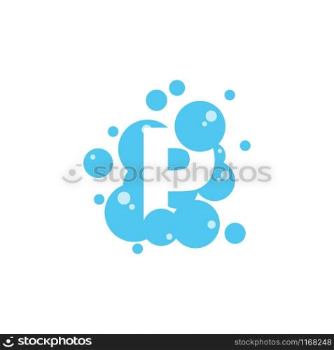 Bubble with initial letter p graphic design template