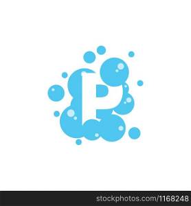 Bubble with initial letter p graphic design template