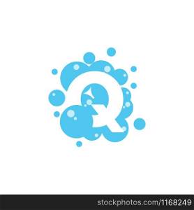 Bubble with initial letter q graphic design template