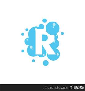 Bubble with initial letter r graphic design template