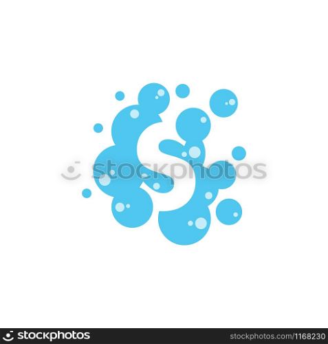 Bubble with initial letter s graphic design template