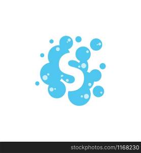 Bubble with initial letter s graphic design template
