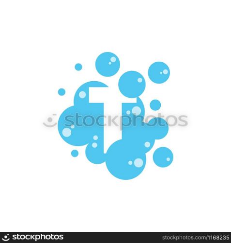 Bubble with initial letter t graphic design template
