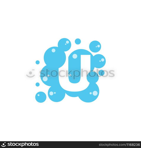 Bubble with initial letter u graphic design template