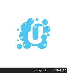 Bubble with initial letter u graphic design template