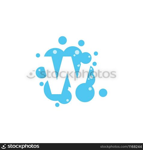 Bubble with initial letter w graphic design template