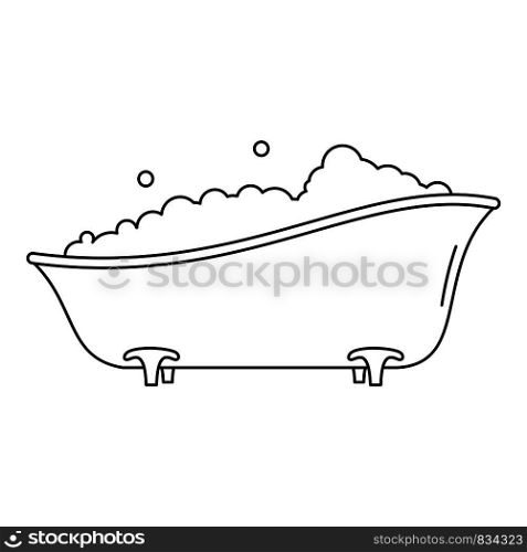 Bubblebath bathtube icon. Outline bubblebath bathtube vector icon for web design isolated on white background. Bubblebath bathtube icon, outline style