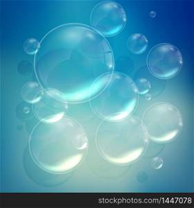 Bubbles background in the water. vector
