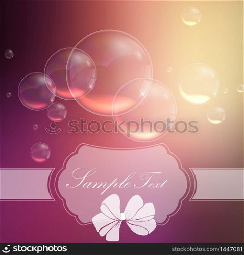 Bubbles background with ribbon. vector
