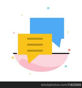 Bubbles, Chat, Customer, Discuss, Group Abstract Flat Color Icon Template