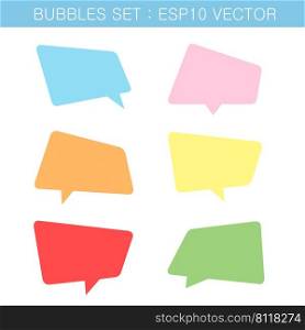 bubbles color set vector on white background. Vector illustration