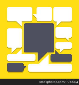 bubbles for speech on yellow background. Vector illustration. bubbles for speech on yellow background