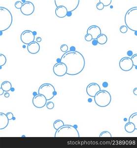 Bubbles seamless pattern. Simple soap balls. Blue outline icons. Fizzy soda water and suds symbols. Foam round signs. Repeated print with boiling or shampoo spheres. Laundry froth. Vector background. Bubbles seamless pattern. Simple soap balls. Blue outline icons. Fizzy soda water symbols. Foam signs. Repeated print with boiling or shampoo spheres. Laundry froth. Vector background