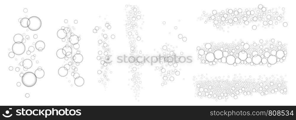 Bubbles underwater concept background. Realistic illustration of bubbles underwater vector concept background for web design. Bubbles underwater concept background, realistic style
