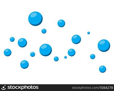 Bubbles water , blue fumes, float vapor isolated on white background