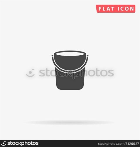 Bucket flat vector icon. Hand drawn style design illustrations.. Bucket flat vector icon