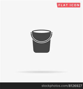Bucket flat vector icon. Hand drawn style design illustrations.. Bucket flat vector icon