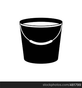 Bucket full of water black simple icon. Bucket full of water icon