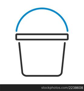 Bucket Icon. Editable Bold Outline With Color Fill Design. Vector Illustration.