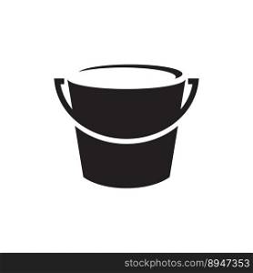 Bucket icon in flat style. Bucket vector illustration on white isolated background.