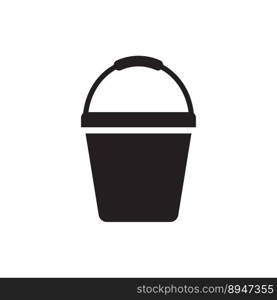 Bucket icon in flat style. Bucket vector illustration on white isolated background.