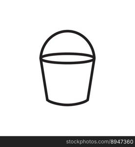 Bucket icon in flat style. Bucket vector illustration on white isolated background.