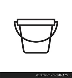 Bucket icon in flat style. Bucket vector illustration on white isolated background.
