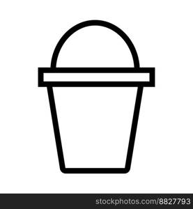 Bucket icon line isolated on white background. Black flat thin icon on modern outline style. Linear symbol and editable stroke. Simple and pixel perfect stroke vector illustration