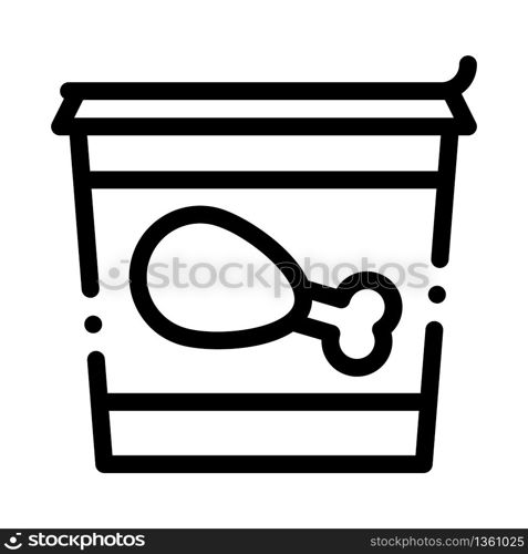 bucket of chicken legs icon vector. bucket of chicken legs sign. isolated contour symbol illustration. bucket of chicken legs icon vector outline illustration