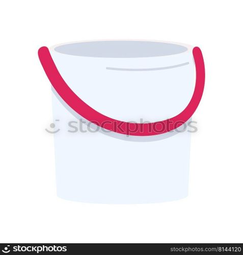 Bucket semi flat color vector object. Full sized item on white. Instrument for housekeeping. Kids toy for playing in sandbox simple cartoon style illustration for web graphic design and animation. Bucket semi flat color vector object