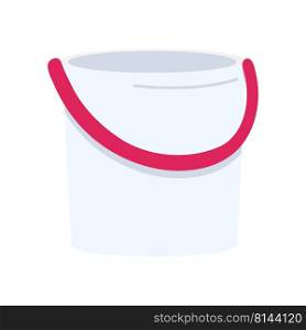 Bucket semi flat color vector object. Full sized item on white. Instrument for housekeeping. Kids toy for playing in sandbox simple cartoon style illustration for web graphic design and animation. Bucket semi flat color vector object