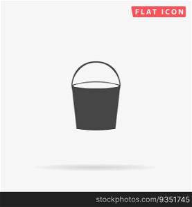 Bucket. Simple flat black symbol. Vector illustration pictogram