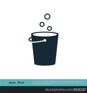 Bucket Water Icon Vector Logo Template Illustration Design. Vector EPS 10.