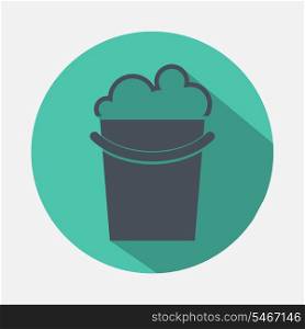 bucket with detergent icon