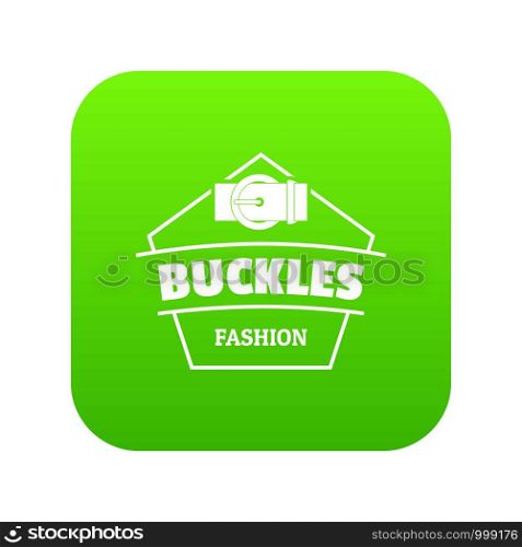 Buckle clothing icon green vector isolated on white background. Buckle clothing icon green vector
