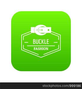Buckle connect icon green vector isolated on white background. Buckle connect icon green vector
