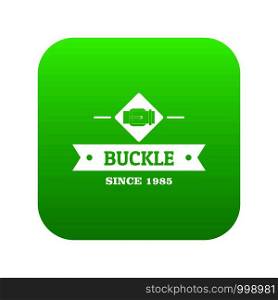 Buckle elegance icon green vector isolated on white background. Buckle elegance icon green vector