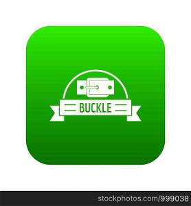 Buckle element icon green vector isolated on white background. Buckle element icon green vector