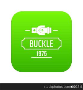 Buckle metal icon green vector isolated on white background. Buckle metal icon green vector