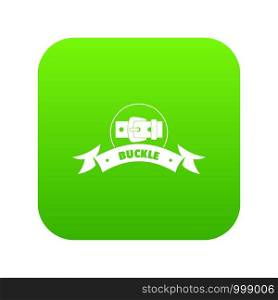 Buckle wear icon green vector isolated on white background. Buckle wear icon green vector