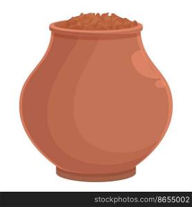 Buckwheat jug icon cartoon vector. Cereal plant. Seed grain. Buckwheat jug icon cartoon vector. Cereal plant